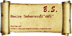 Becze Seherezádé névjegykártya